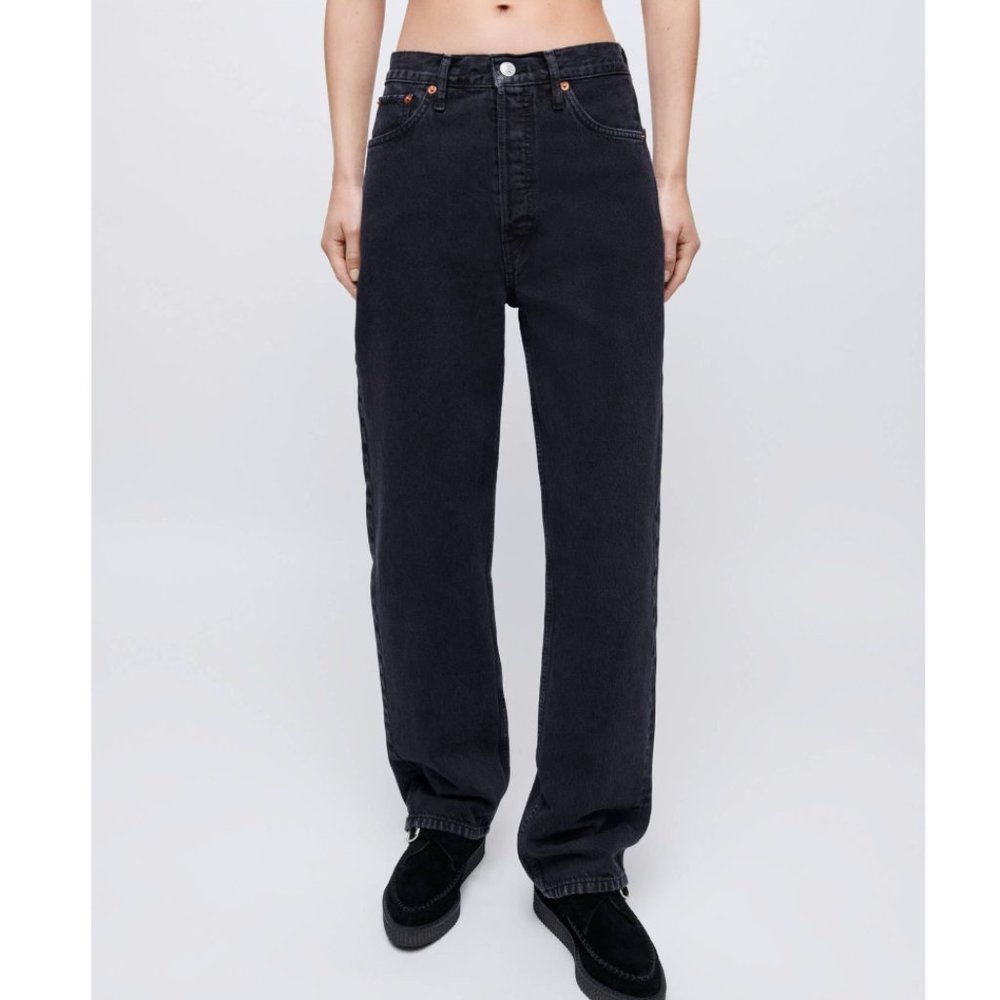 RE/DONE Black Straight Loose Jeans Size 25